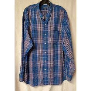 Izod Men's Long Sleeve Plaid Shirt Size XXL